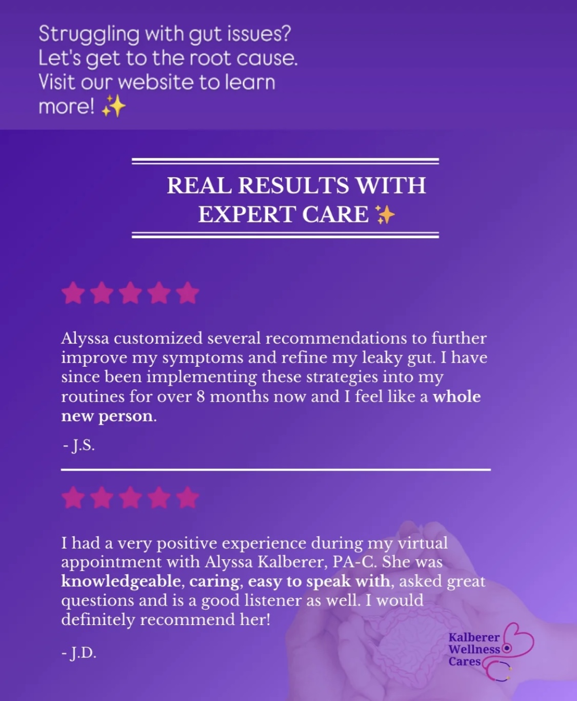 Real results with expert care - J.S. and J.D. testimonials