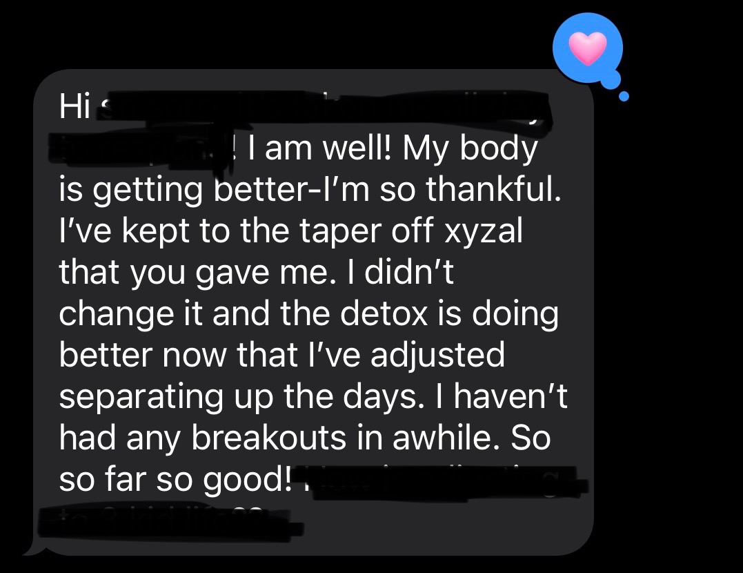 Patient testimonial about detox success