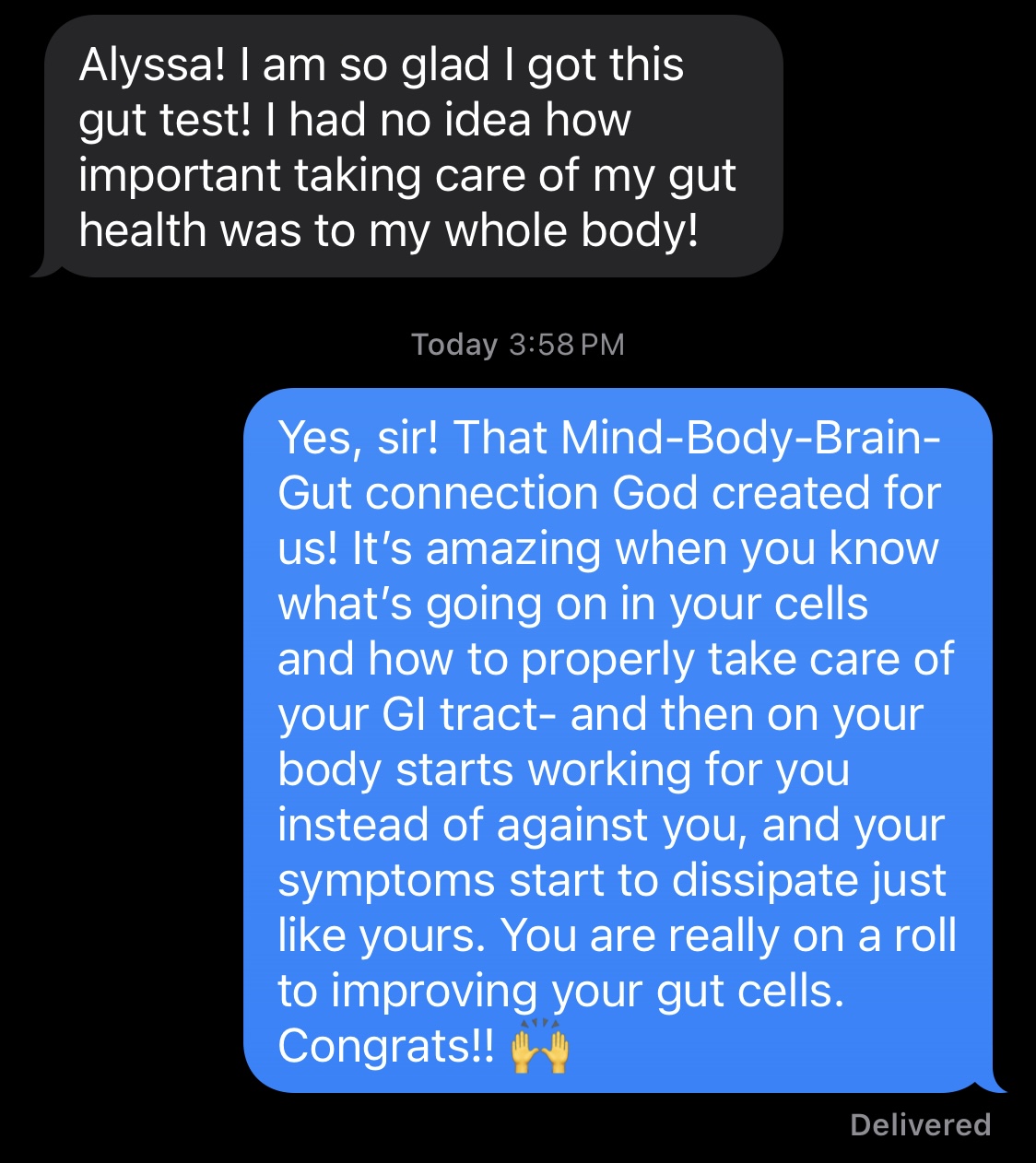 Patient testimonial about gut health revelation