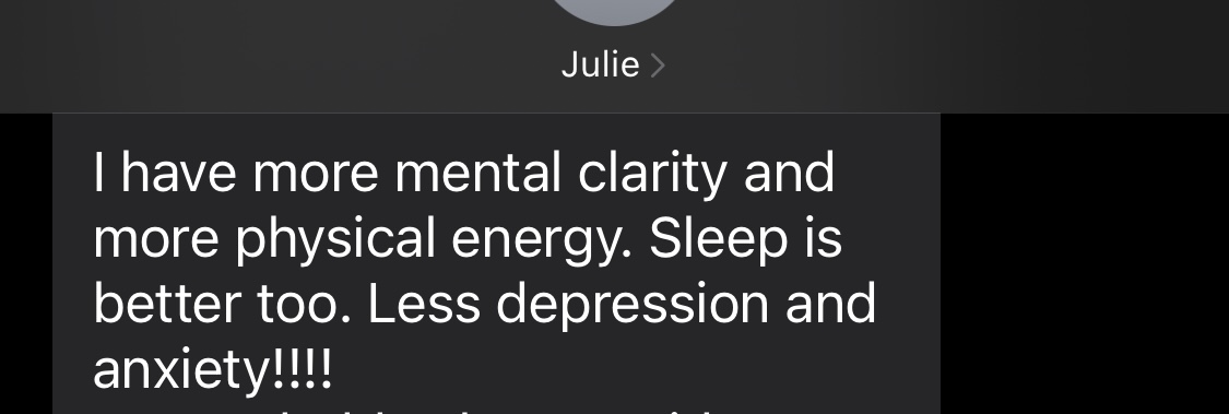 Patient testimonial about mental clarity and energy